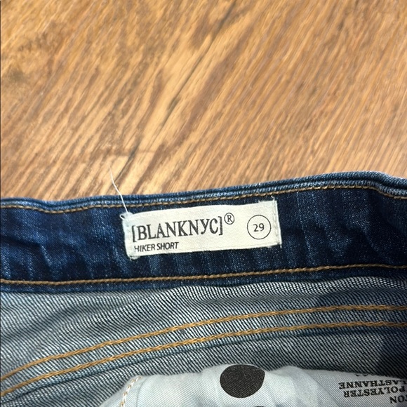 Blank NYC Blue Distressed Jean Shorts - Picture 4 of 5